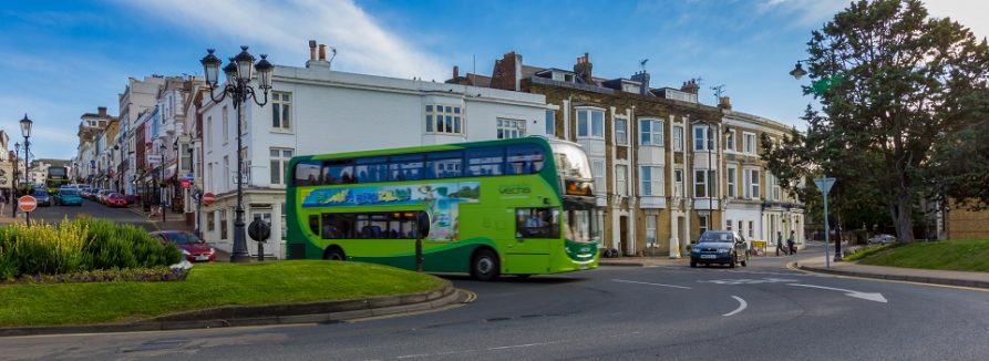 southern vectis bus on ryde seafront