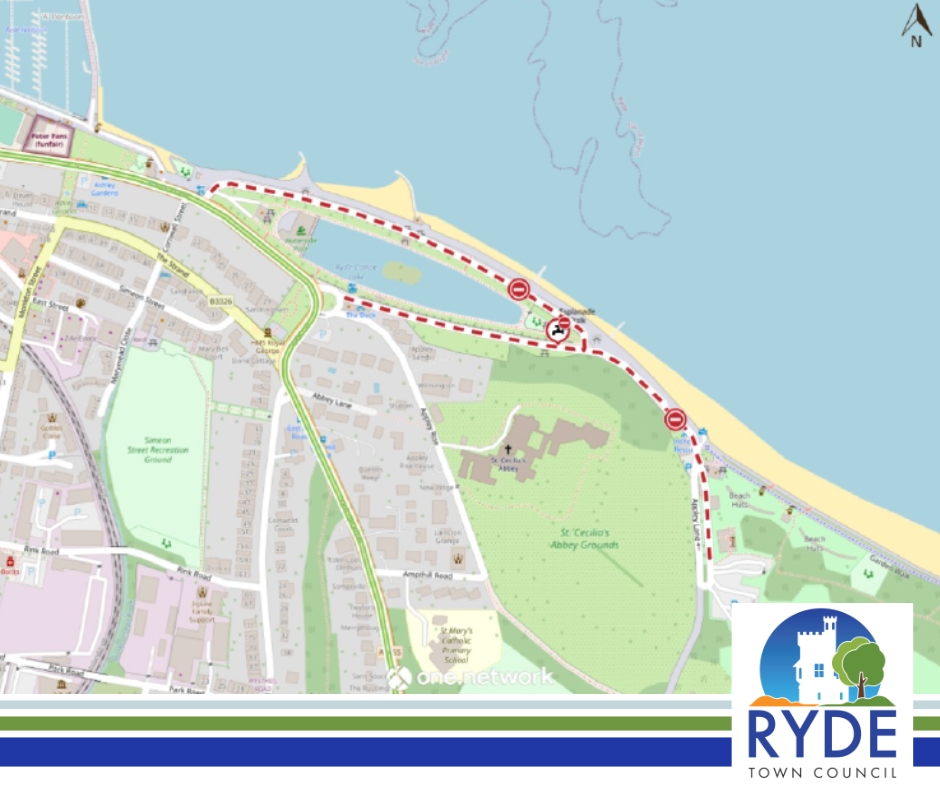 Road Closure NORTH WALK, CANOE LAKE ROAD & APPLEY LANE Ryde Town